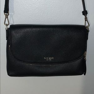 Kate Spade Polly large flap crossbody in black